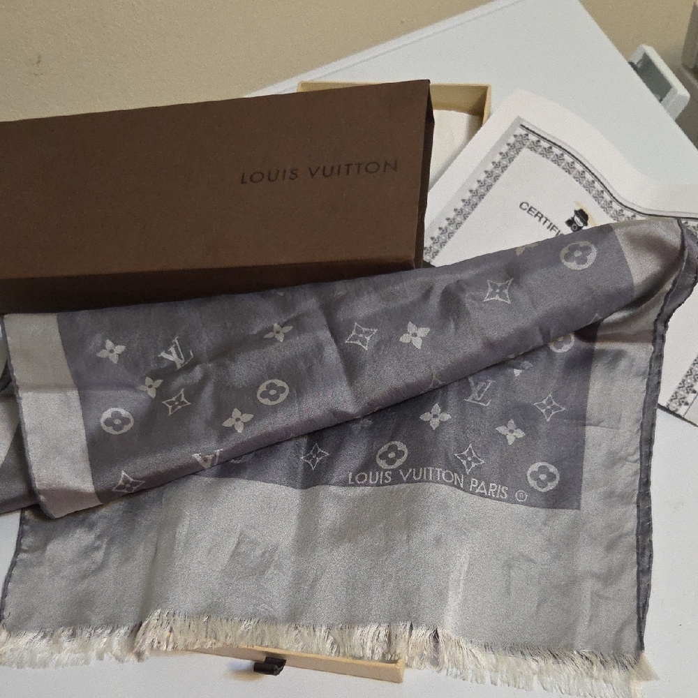 Louis Vuitton Charcoal Monogram Scarf